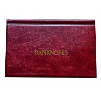 Red Banknotes Album with 20 pages 11x19cm Large Pocket Size 