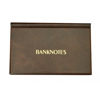 Brown Banknotes Album with 20 pages 11x19cm Large Pocket Size 