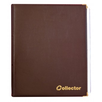Brown Collector Album for Banknotes Notes Banknote Folder Book with 15 Pages Sleeves