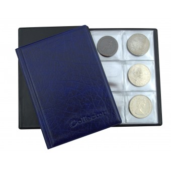 Blue Coin Album for 48 Large Size Coins CROWN 5 POUND Book Folder Collector
