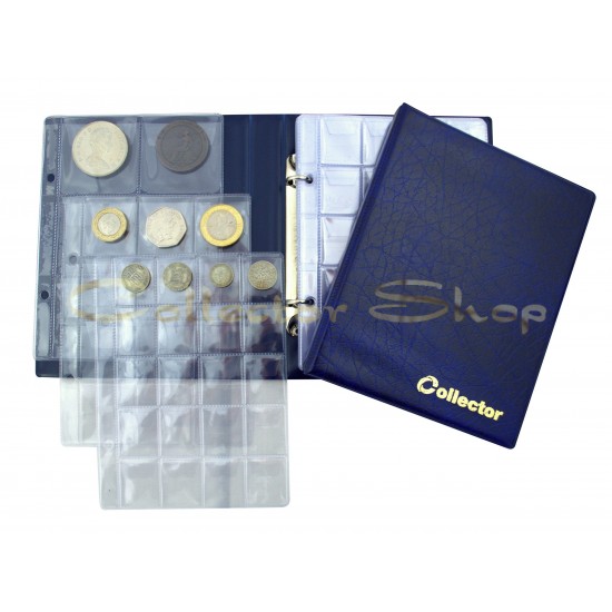 Blue Small Collector Coin Album for 126 Mix Sizes Coins Folder Book ...