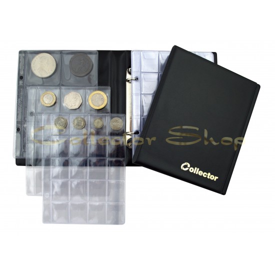 Black Small Collector Coin Album for 126 Mix Sizes Coins Folder Book - Best Quality 
