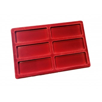 Red Coin Tray 6 Coins Cased Case Coin Medals Medal Cover Spaces 53 x 140 mm /POD6