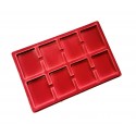 Red Coin Tray for 8 Coins Medals Medal Transparent Cover Space 65 x 85 mm PGR