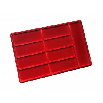 Red Tray for 9 Coins Coin Medals Medal Transparent Cover 2 Size Spaces /PW