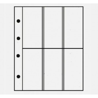 A4 Clear Pages for medal album for six medals or banknotes x 10 sleeves Type 6